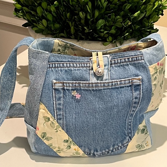 Hand Crafted Handbags - Hand Crafted Blue Jean Shoulder Bag